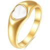 VQYSKO Heart Signet Ring fo Woman-18K Gold Plated Cubic Zirconia Cz Eternity Engagement Wedding Band Ring,Size6-10(Gold&Silver)