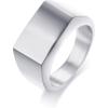 VQYSKO Signet Rings for Men Women,Solid Polished Stainless Steel Biker Ring for Men,Ideal Gift for Dad & Boyfriend,Silver Gold Black Color for Choice, size 4-15(Silver)