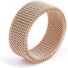 VQYSKO Stainless Steel Mesh Ring-Comfortable Fashionable Women and Man Engage Wedding Band, Size 4-13(Rose gold)