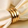 VQYSKO Triple Interlocked Rolling Ring for Women-Stainless Steel Stacking Rose gold Minimalist Promise Ring for Love/Engagement/Wedding, Size 4-12(01 Gold)