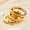 VQYSKO Triple Interlocked Rolling Ring for Women-Stainless Steel Stacking Rose gold Minimalist Promise Ring for Love/Engagement/Wedding, Size 4-12(01 Gold)