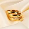 VQYSKO Triple Interlocked Rolling Ring for Women-Stainless Steel Stacking Rose gold Minimalist Promise Ring for Love/Engagement/Wedding, Size 4-12(01 Gold)