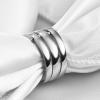 VQYSKO Triple Interlocked Rolling Ring for Women-Stainless Steel Stacking Rose gold Minimalist Promise Ring for Love/Engagement/Wedding, Size 4-12(01 Silver)