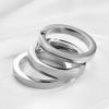 VQYSKO Triple Interlocked Rolling Ring for Women-Stainless Steel Stacking Rose gold Minimalist Promise Ring for Love/Engagement/Wedding, Size 4-12(01 Silver)