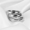 VQYSKO Triple Interlocked Rolling Ring for Women-Stainless Steel Stacking Rose gold Minimalist Promise Ring for Love/Engagement/Wedding, Size 4-12(01 Silver)