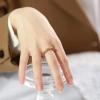VQYSKO Triple Interlocked Rolling Ring for Women-Stainless Steel Stacking Rose gold Minimalist Promise Ring for Love/Engagement/Wedding, Size 4-12(Gold)