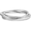 VQYSKO Triple Interlocked Rolling Ring for Women-Stainless Steel Stacking Rose gold Minimalist Promise Ring for Love/Engagement/Wedding, Size 4-12(Silver)