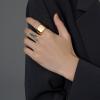 VQYSKO Signet Rings for Men Women,Solid Polished Stainless Steel Biker Ring for Men,Ideal Gift for Dad & Boyfriend,Silver Gold Black Color for Choice, size 4-15(Square Gold)
