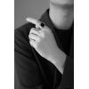 VQYSKO Signet Rings for Men Women,Solid Polished Stainless Steel Biker Ring for Men,Ideal Gift for Dad & Boyfriend,Silver Gold Black Color for Choice, size 4-15(Silver+Black)