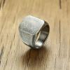 VQYSKO Signet Rings for Men Women,Solid Polished Stainless Steel Biker Ring for Men,Ideal Gift for Dad & Boyfriend,Silver Gold Black Color for Choice, size 4-15(Square Grey)