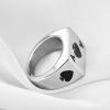 VQYSKO Signet Rings for Men Women,Solid Polished Stainless Steel Biker Ring for Men,Ideal Gift for Dad & Boyfriend,Silver Gold Black Color for Choice, size 4-15(Silver Spade Ace)