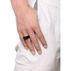 VQYSKO Solid Polished Signet Stainless Steel Rings for Men Women 4-15(Black)