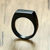 VQYSKO Solid Polished Signet Stainless Steel Rings for Men Women 4-15(Black)