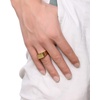 VQYSKO Solid Polished Signet Stainless Steel Rings for Men Women 4-15(Gold)