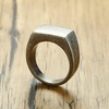 VQYSKO Solid Polished Signet Stainless Steel Rings for Men Women 4-15(Grey)