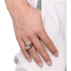 VQYSKO Solid Polished Signet Stainless Steel Rings for Men Women 4-15(Silver)