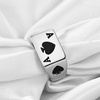 VQYSKO Solid Polished Signet Stainless Steel Rings for Men Women 4-15(Silver Spade Ace)
