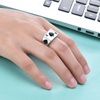 VQYSKO Solid Polished Signet Stainless Steel Rings for Men Women 4-15(Silver Spade Ace)