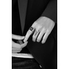 VQYSKO Solid Polished Signet Stainless Steel Rings for Men Women 4-15(Silver+Black)