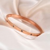 VQYSKO Love Friendship Bracelet Bangle Gold Rose Gold Silver with Cubic Zirconia Stones Stainless Steel Hinged Jewelry with Crystal Oval Bracelet Birthday Present for Her Women Teen Girls(6.5Inch-4MM-Oval-Rose Gold)