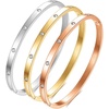VQYSKO Love Friendship Bracelet Bangle Gold Rose Gold Silver with Cubic Zirconia Stones Stainless Steel Hinged Jewelry with Crystal Oval Bracelet Birthday Present for Her Women Teen Girls(6.5Inch-4MM-Oval-Silver)