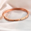 VQYSKO Love Friendship Bracelet Bangle Gold Rose Gold Silver with Cubic Zirconia Stones Stainless Steel Hinged Jewelry with Crystal Oval Bracelet Birthday Present for Her Women Teen Girls(6.5Inch-4MM-Oval-Rose Gold)