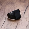VQYSKO Plated Square Signet Ring | Stainless Steel Band for Men(Square Black)