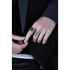 VQYSKO Plated Square Signet Ring | Stainless Steel Band for Men(Square Gold+Black)