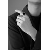 VQYSKO Plated Square Signet Ring | Stainless Steel Band for Men(Square Silver+Black)