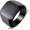 VQYSKO Plated Square Signet Ring | Stainless Steel Band for Men(Square Black)