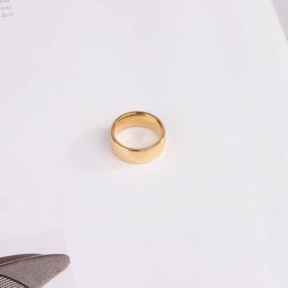 image:imageVQYSKO Tungsten Carbide Wedding Cigar Domed Band Ring Men Women 514Gold8mm