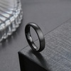 VQYSKO Tungsten Carbide Wedding Cigar Domed Band Ring Men Women 5-14(Black-4mm)