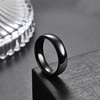 VQYSKO Tungsten Carbide Wedding Cigar Domed Band Ring Men Women 5-14(Black-6mm)