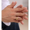 VQYSKO Tungsten Carbide Wedding Cigar Domed Band Ring Men Women 5-14(Gold & Silver-8mm)