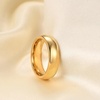 VQYSKO Tungsten Carbide Wedding Cigar Domed Band Ring Men Women 5-14(Gold-5mm)