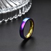 VQYSKO Tungsten Carbide Wedding Cigar Domed Band Ring Men Women 5-14(Rainbow-4mm)