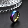 VQYSKO Tungsten Carbide Wedding Cigar Domed Band Ring Men Women 5-14(Rainbow-6mm)