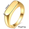 VQYSKO Signet Ring for Men & Women 316L Stainless Steel Statement Band Ring(Gold)