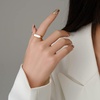 VQYSKO Signet Ring for Men & Women 316L Stainless Steel Statement Band Ring(Gold+White)