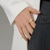 VQYSKO Signet Ring for Men & Women 316L Stainless Steel Statement Band Ring(Rectangle Gold)