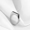 VQYSKO Signet Ring for Men & Women 316L Stainless Steel Statement Band Ring(Silver + Black)