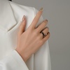VQYSKO Signet Ring for Men & Women 316L Stainless Steel Statement Band Ring(Silver + Black)