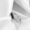 VQYSKO Signet Ring for Men & Women 316L Stainless Steel Statement Band Ring(Silver + Black)