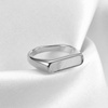 VQYSKO Signet Ring for Men & Women 316L Stainless Steel Statement Band Ring(Silver + White)