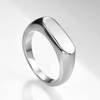 VQYSKO Signet Ring for Men & Women 316L Stainless Steel Statement Band Ring(Silver)