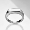 VQYSKO Signet Ring for Men & Women 316L Stainless Steel Statement Band Ring(Silver)